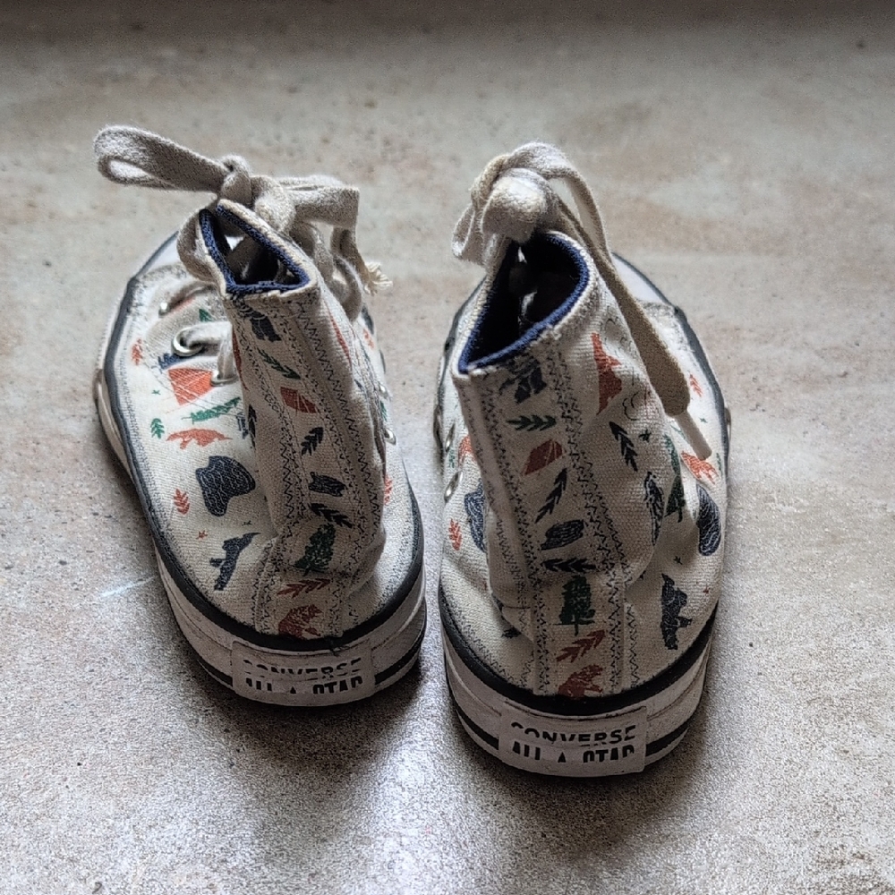 Converse Cream Chuck Taylor Sneakers Geometric Pattern